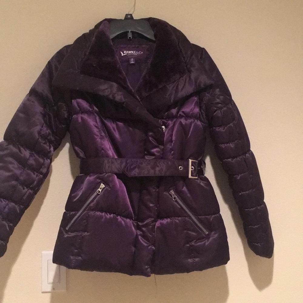 Purple faux fur jacket